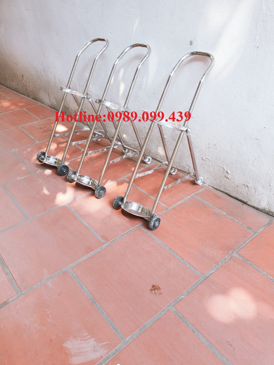 Xe đẩy bình ô xy inox-model:XI 408